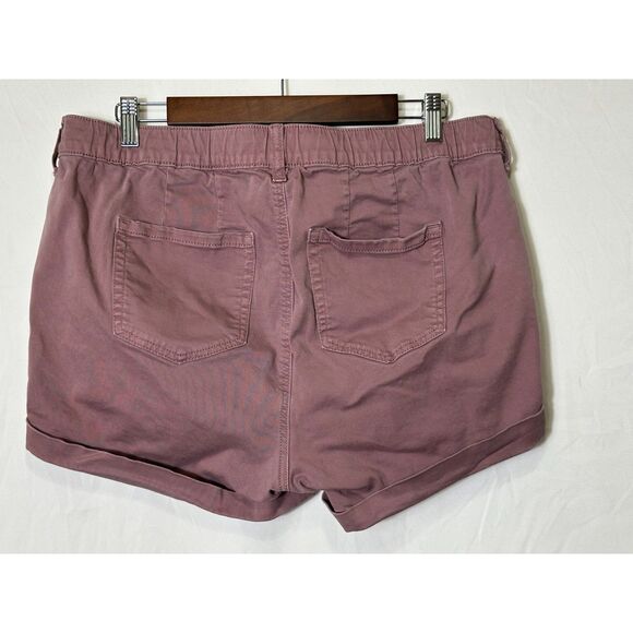 Torrid Women's Twill Mid Rise Weekend Shorts Size 0 (L) Mauve Cotton Blend - Picture 3 of 4